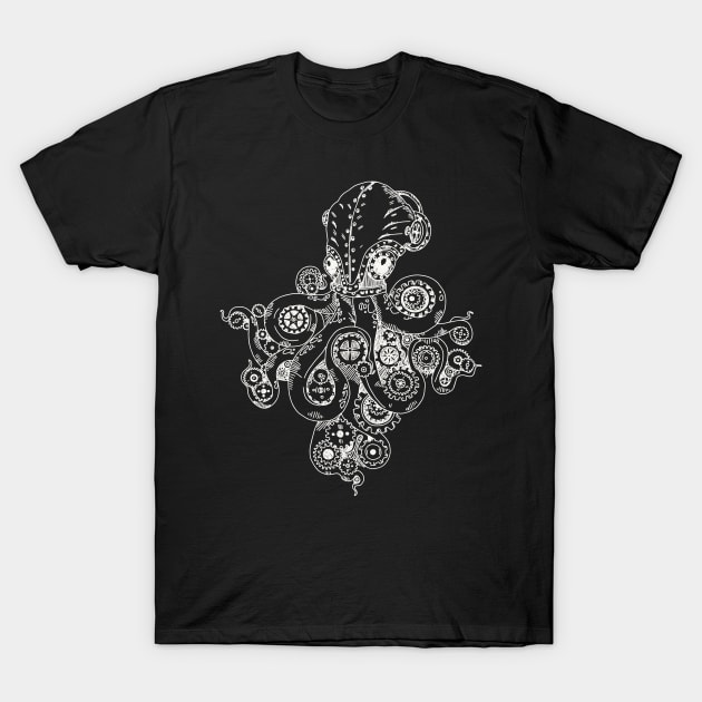 Retro Futurism Steampunk Adventure Octopus 2 T-Shirt by EDDArt